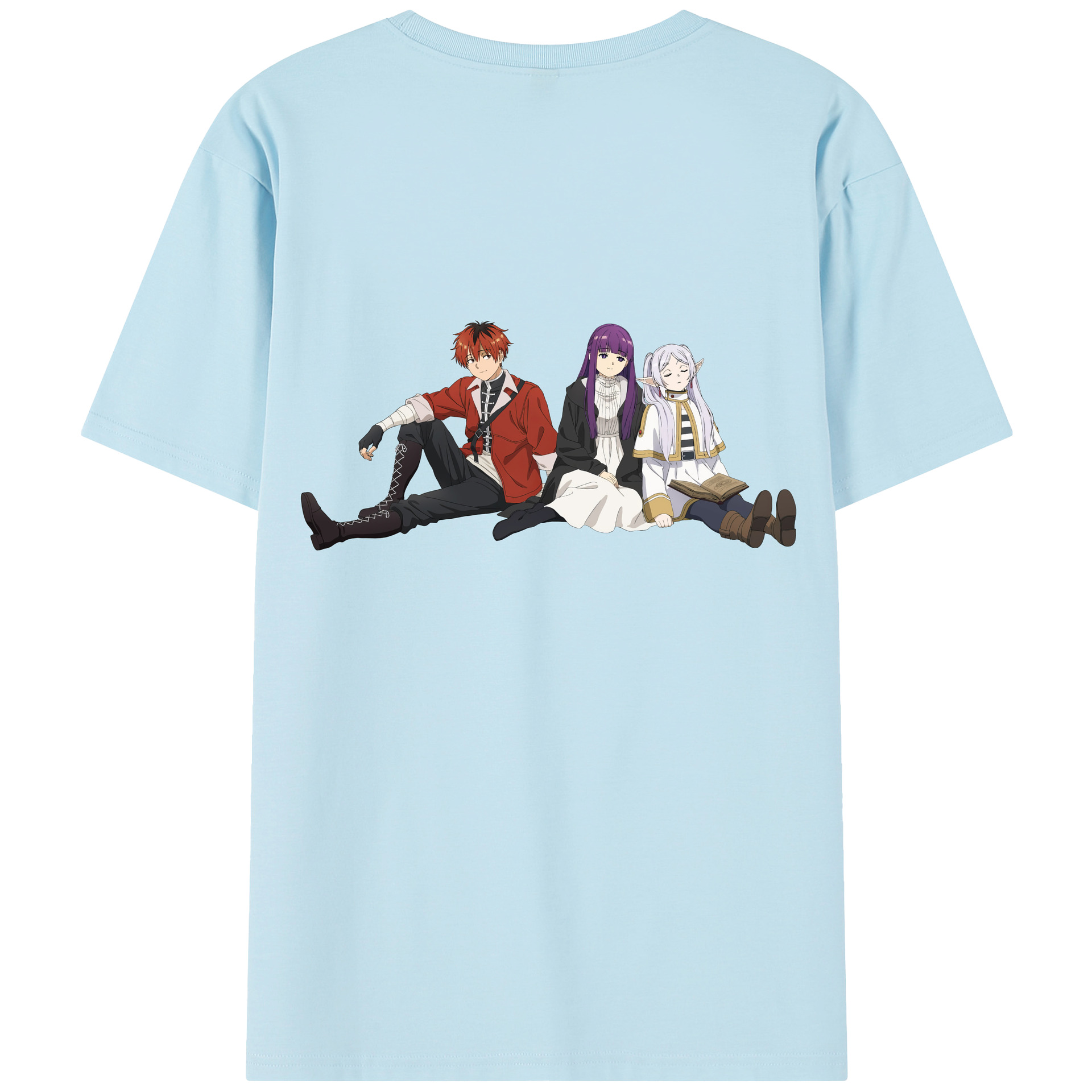 （画像用） 葬送のフリーレン Frieren 綿100％半袖Tシャツ（背面プリント）